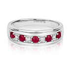 9ct White Gold Ruby and Diamond Eternity Ring 0.47 CT