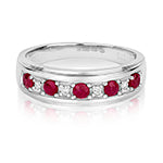 9ct White Gold Ruby and Diamond Eternity Ring 0.47 CT
