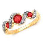9ct Yellow Gold Diamond Dress Ring RD276R