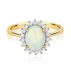 9ct Yellow Gold Opal and Diamond Dress Ring 1.100+0.260 CT