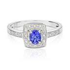 9ct White Gold Tanzanite and Diamond Engagement Ring 0.340+0.060 CT