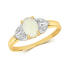 9ct Yellow Gold Opal and Diamond Dress Ring 0.410+0.010 CT