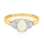 9ct Yellow Gold Opal and Diamond Dress Ring 0.410+0.010 CT
