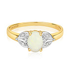 9ct Yellow Gold Opal and Diamond Dress Ring 0.410+0.010 CT