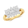 9ct Yellow Gold Diamond Boat Ring 0.200+0.800 CT