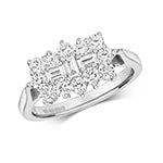 9ct White Gold Diamond Boat Ring 0.200+0.800 CT