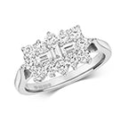 9ct White Gold Diamond Boat Ring 0.200+0.800 CT