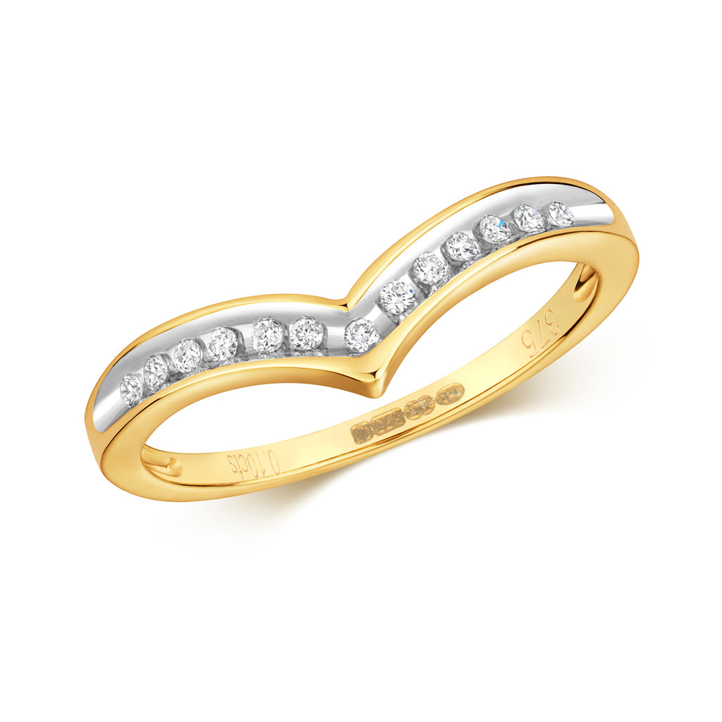 9ct Yellow Gold Diamond Dress Ring 0.1 CT