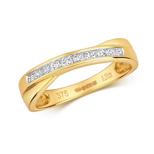 9ct Yellow Gold Diamond Eternity Ring 0.25 CT