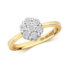9ct Yellow Gold Diamond Dress Ring 0.05 CT