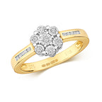 9ct Yellow Gold Diamond Dress Ring 0.12 CT