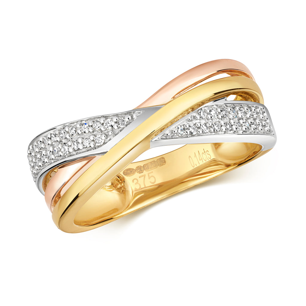 9ct Yellow Gold Diamond Eternity Ring 0.14 CT