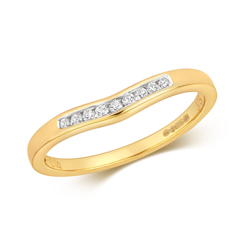 9ct Yellow Gold Diamond Dress Ring 0.1 CT