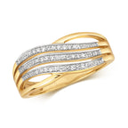 9ct Yellow Gold Diamond Dress Ring 0.1 CT