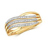 9ct Yellow Gold Diamond Dress Ring 0.1 CT