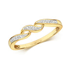 9ct Yellow Gold Diamond Dress Ring 0.05 CT