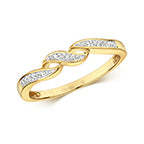 9ct Yellow Gold Diamond Dress Ring 0.05 CT