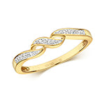 9ct Yellow Gold Diamond Dress Ring 0.05 CT