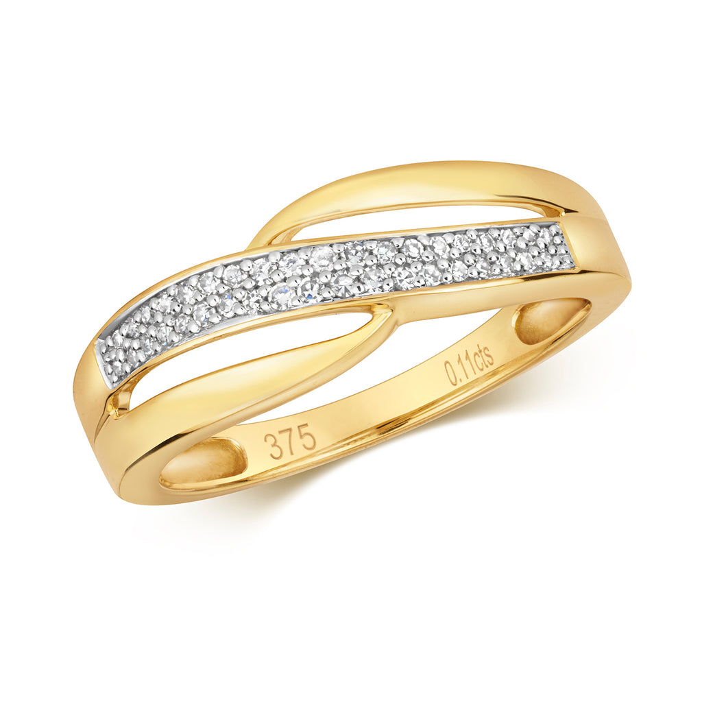 9ct Yellow Gold Diamond Dress Ring 0.12 CT