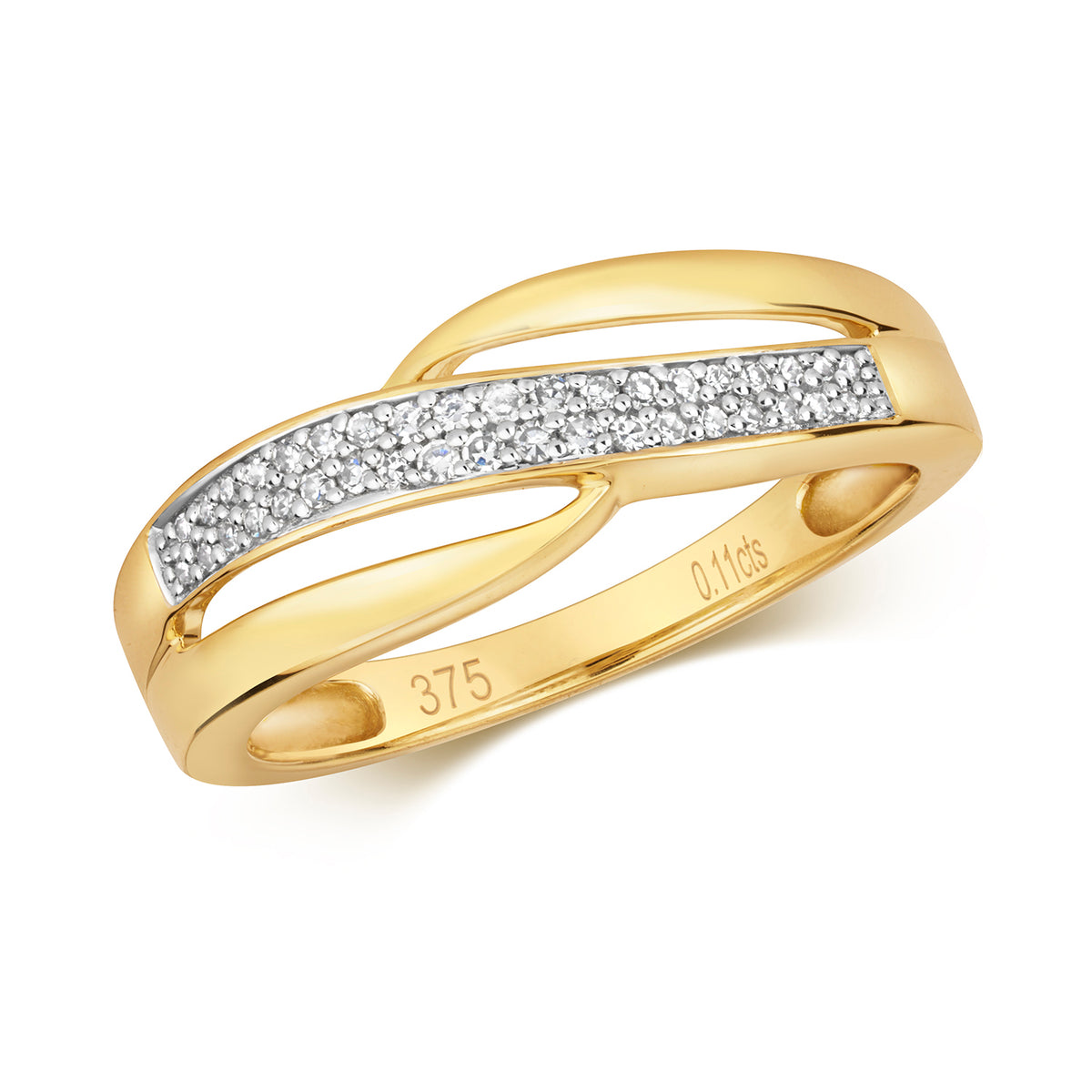 9ct Yellow Gold Diamond Dress Ring 0.12 CT