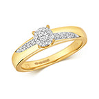 9ct Yellow Gold Diamond Dress Ring 0.19 CT