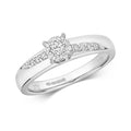 9ct White Gold Diamond Dress Ring 0.19 CT
