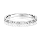 Modrwy Tragwyddoldeb Diemwnt Aur Gwyn 9ct 0.1 CT