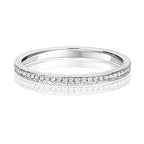 Modrwy Tragwyddoldeb Diemwnt Aur Gwyn 9ct 0.1 CT