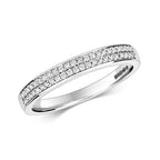 Modrwy Ddi-ddiwedd Diemwnt Aur Gwyn 9ct 0.18 CT