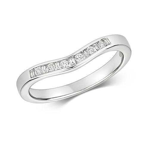 9ct White Gold Diamond Dress Ring 0.040+0.090CT