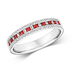 9ct White Gold Ruby and Diamond Eternity Ring 0.070+0.270+0.140 CT