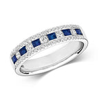 9ct White Gold Sapphire and Diamond Eternity Ring 0.360+0.350 CT