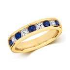 9ct Yellow Gold Sapphire and Diamond Eternity Ring 1.09 CT