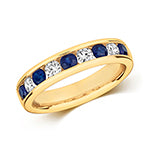 9ct Yellow Gold Sapphire and Diamond Eternity Ring 1.09 CT