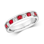 9ct White Gold Ruby and Diamond Eternity Ring 1.07 CT