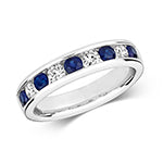 9ct White Gold Sapphire and Diamond Eternity Ring 1.09 CT