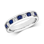 9ct White Gold Sapphire and Diamond Eternity Ring 1.09 CT