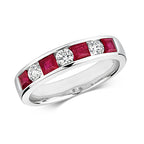 9ct White Gold Ruby and Diamond Eternity Ring 0.870+0.320 CT