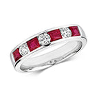 9ct White Gold Ruby and Diamond Eternity Ring 0.870+0.320 CT