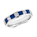 9ct White Gold Sapphire and Diamond Eternity Ring 0.860+0.320 CT