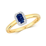9ct Yellow Gold Sapphire and Diamond Dress Ring 0.370+0.100 CT