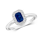 9ct White Gold Sapphire and Diamond Dress Ring 0.680+0.110 CT