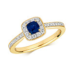 9ct Yellow Gold Sapphire and Diamond Dress Ring 0.420+0.240 CT