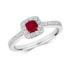 9ct White Gold Ruby and Diamond Dress Ring 0.360+0.240 CT