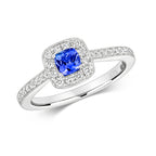 9ct White Gold Tanzanite and Diamond Dress Ring 0.320+0.240 CT