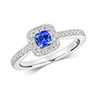 9ct White Gold Tanzanite and Diamond Dress Ring 0.320+0.240 CT