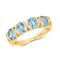 9ct Yellow Gold Blue Topaz and Diamond Eternity Ring 1.680+0.120 CT