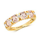 9ct Yellow Gold Morganite and Diamond Eternity Ring 1.180+0.120 CT