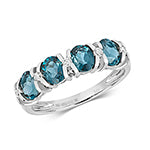 9ct White Gold Blue Topaz and Diamond Eternity Ring 1.560+0.120 CT