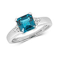 9ct White Gold Blue Topaz and Diamond Dress Ring 1.820+0.060 CT